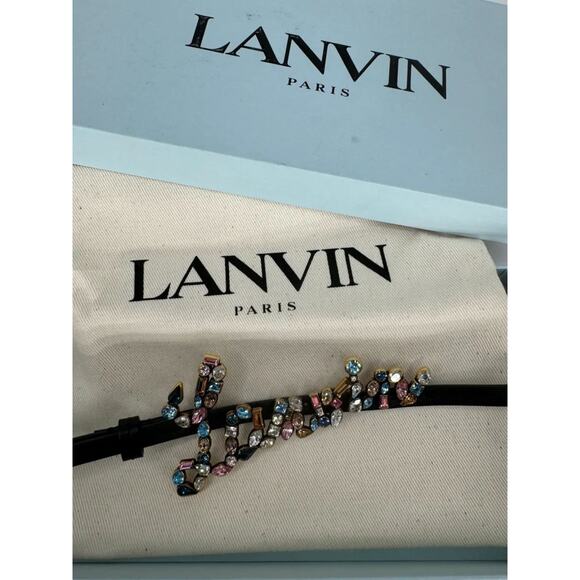 Lanvin Jewelled Logo Detailed Belt